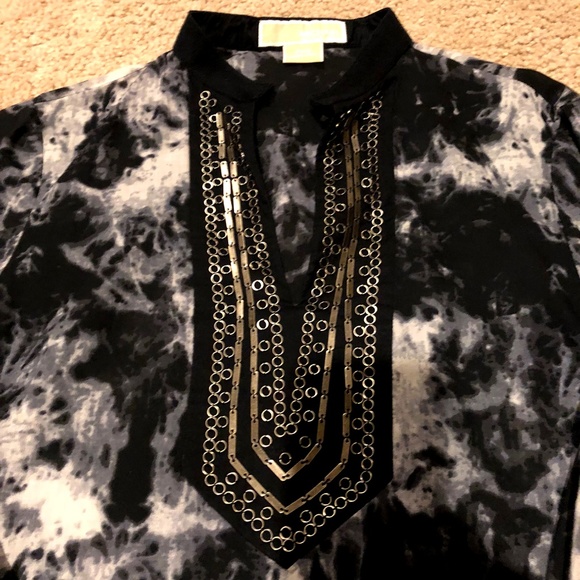 Michael Kors Tie Dye Tunic with Metallic neckline - Picture 3 of 3